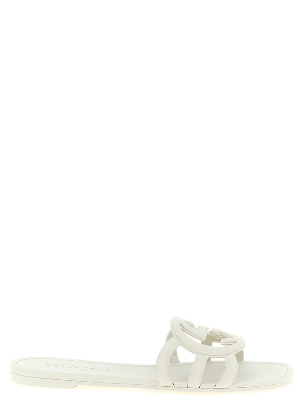 Gucci 100% rubber slides in white