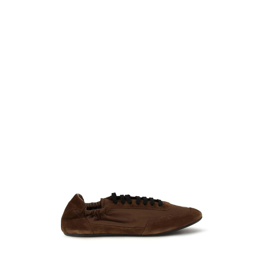 Prada Re-Nylon and suede upper sneaker in brown