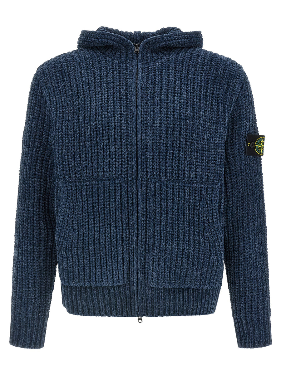 Blue Cotton Cardigan Clothing