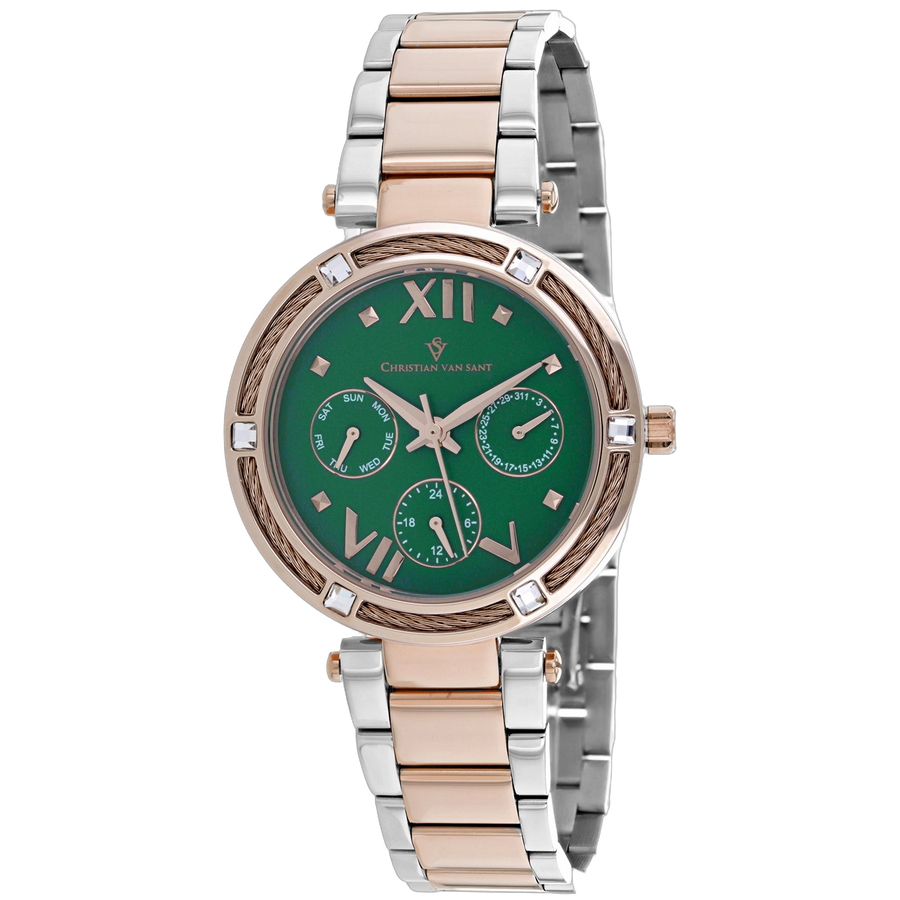 Christian Van Sant Stainless steel case watch in green