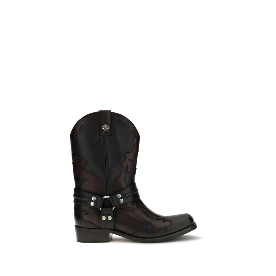 Versace 100% Calf Leather Bos Taurus boots in black