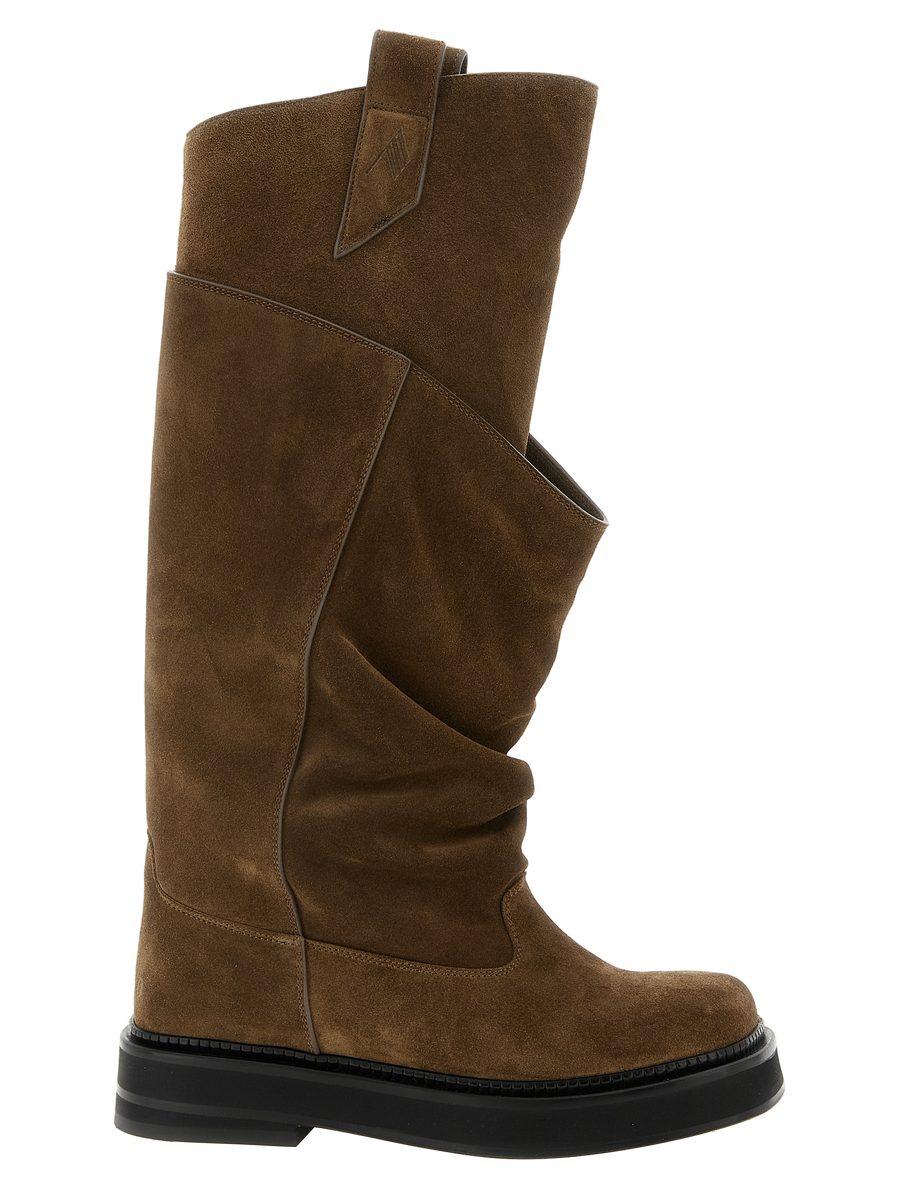 Brown Calfskin Over The Knee Shoe