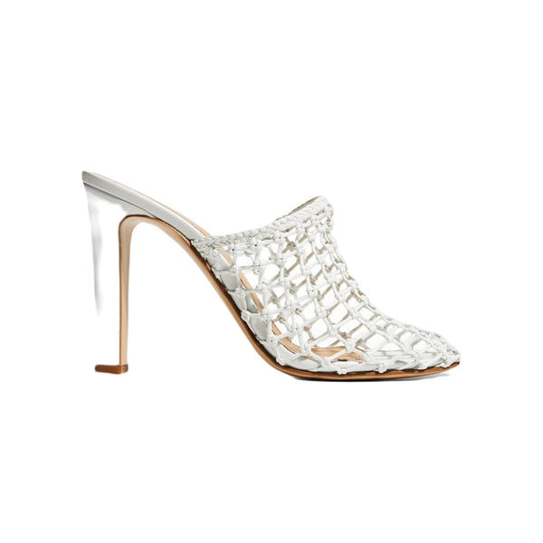 Ferragamo Leather upper mule in white
