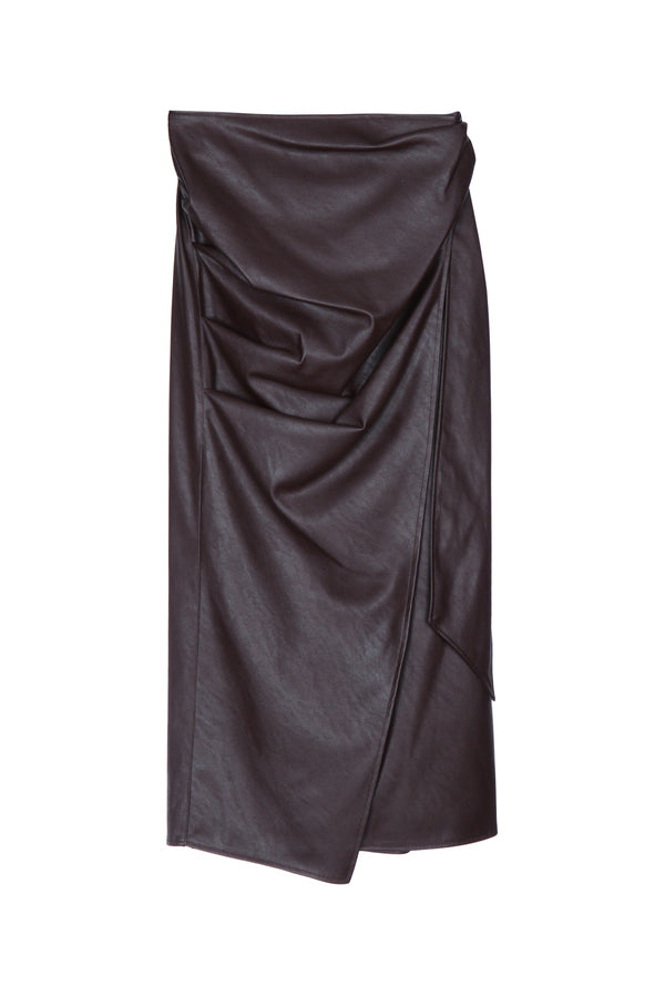 Gonna Longuette Eco Pelle Darkchocolate Gonne