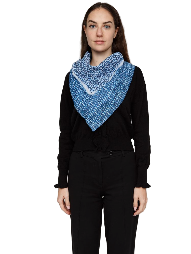Pinko Zzyl 100% Cotton scarf in blue