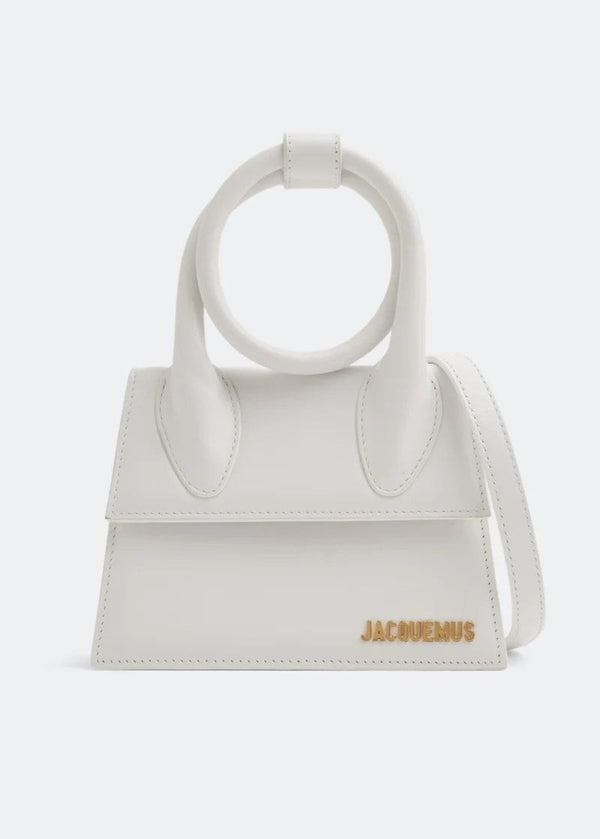 Jacquemus Leather top handle bag in white