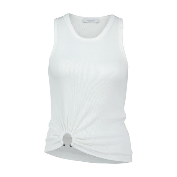 Rabanne cotton tank top in white