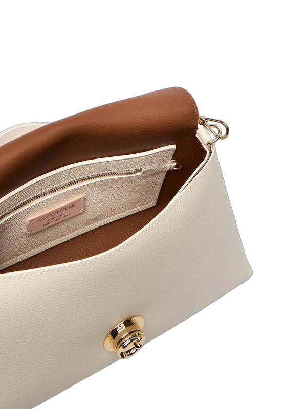 Coccinelle 100% Cowhide shoulder bag in pearl