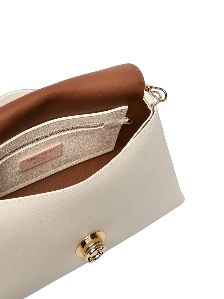 Coccinelle 100% Cowhide shoulder bag in pearl