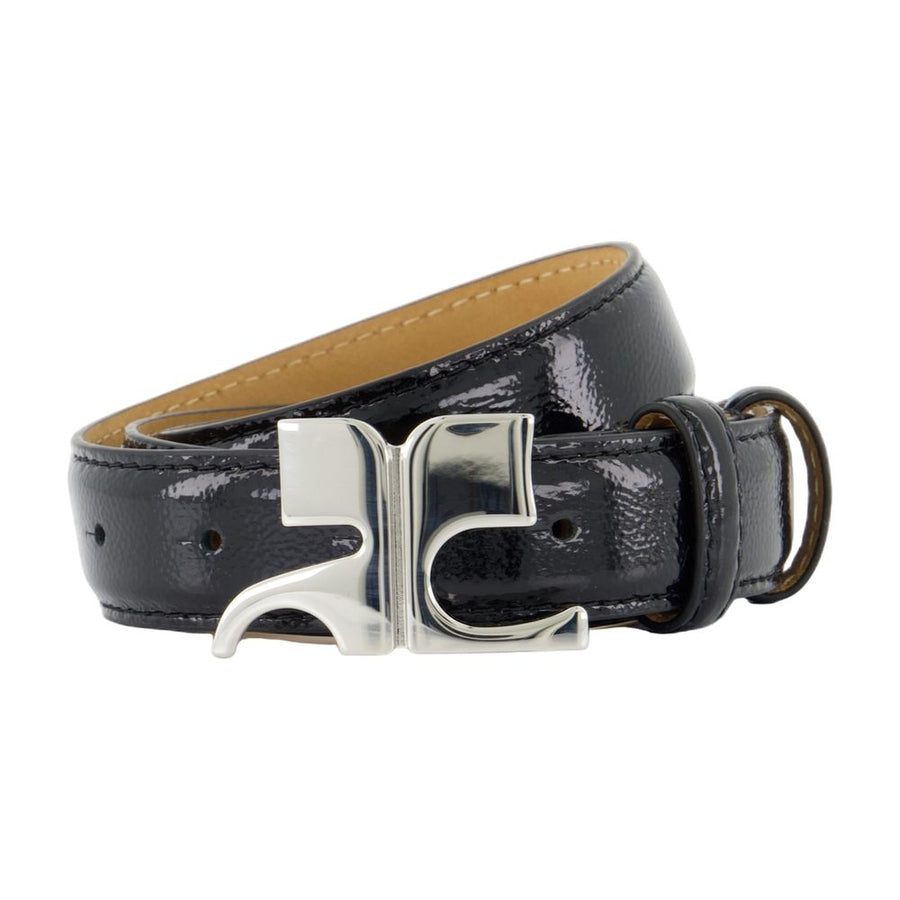 Courreges calfskin belt in black