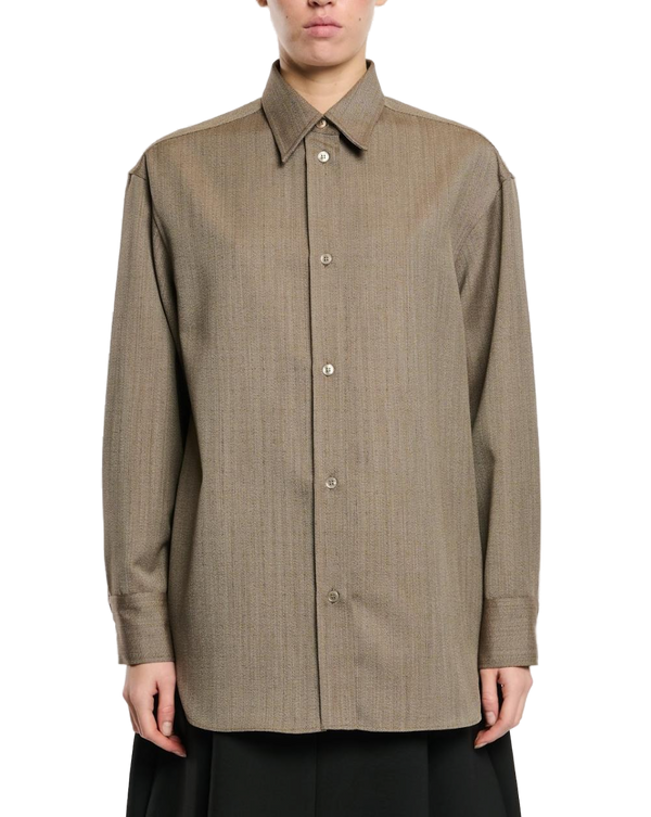 Studio Nicholson Wool melange shirt in beige