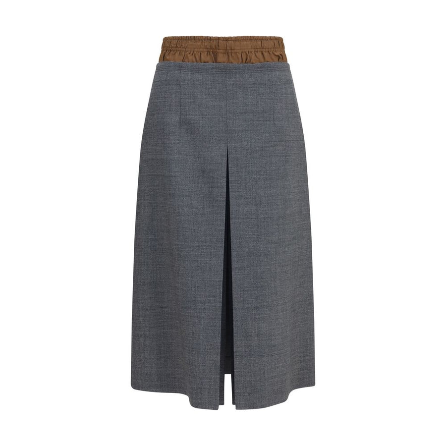 Prada 100% Merino Wool skirt in gray