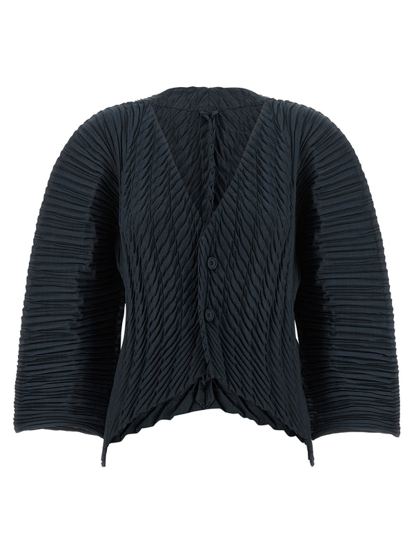 Black Polyester Cardigan Clothing