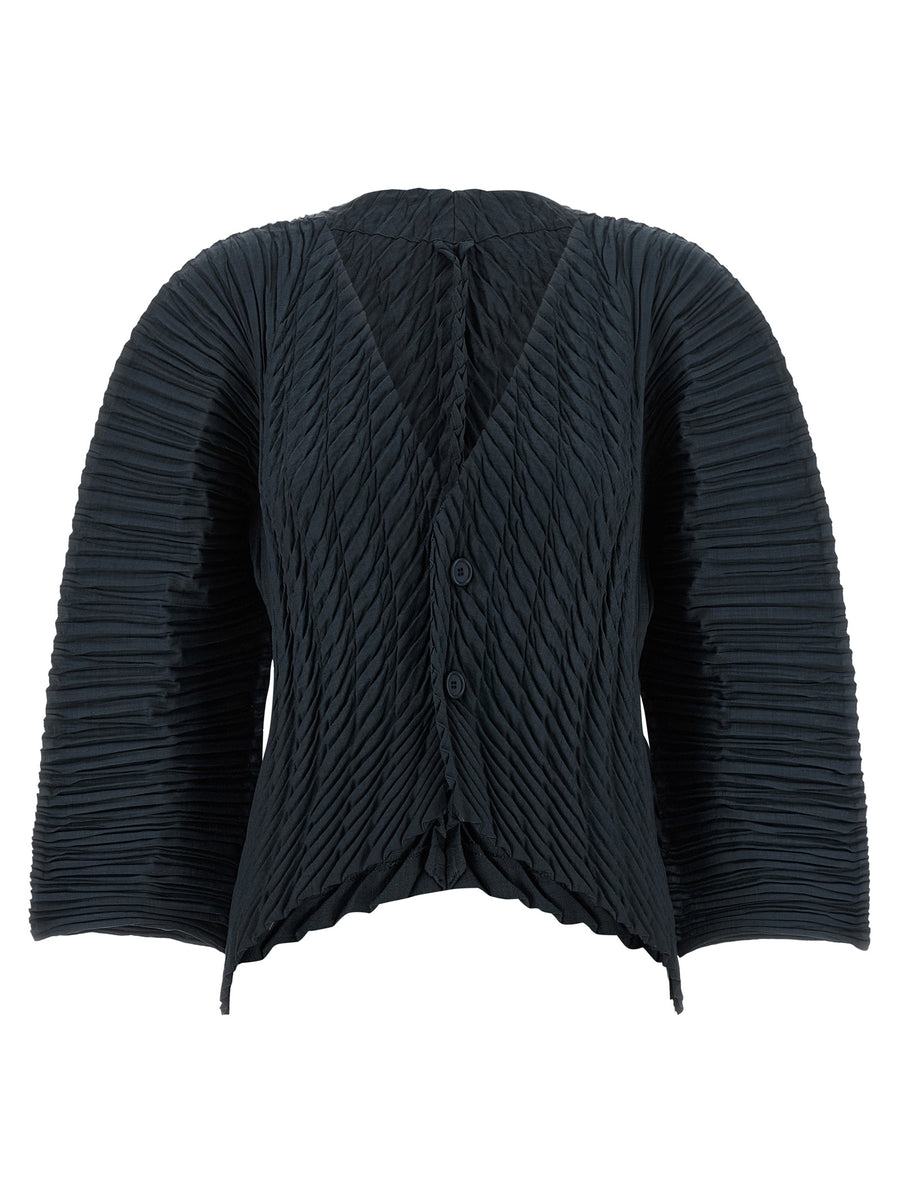 Black Polyester Cardigan Clothing