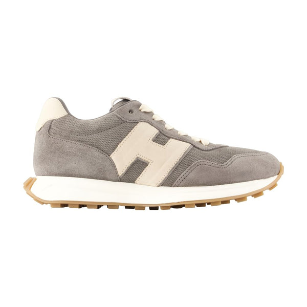 H601 Allacciato H Patch Sneakers - Hogan Leather Grey Goatskin Shoes /