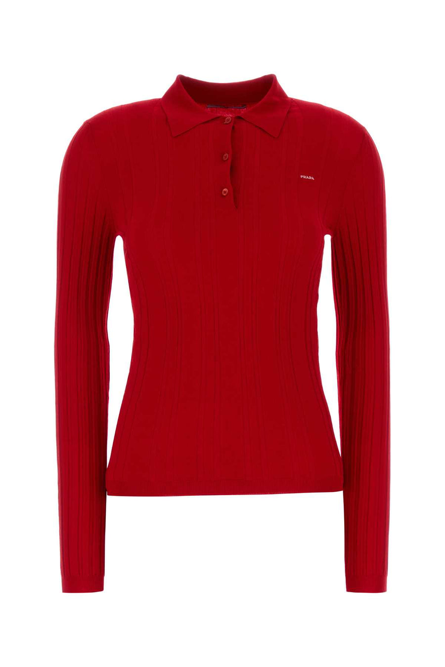 Red Cotton Blend Polo Shirt Rosso Exterior: Nylon Maglieria