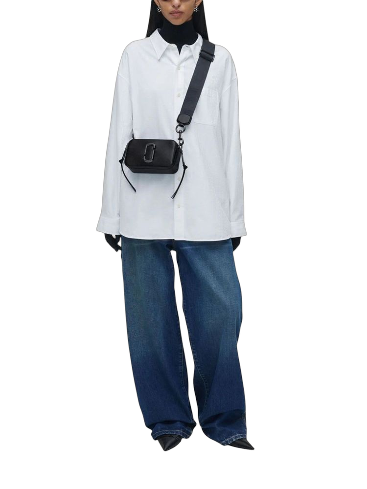 Marc Jacobs Split cow leather with PU coating crossbody bag in black