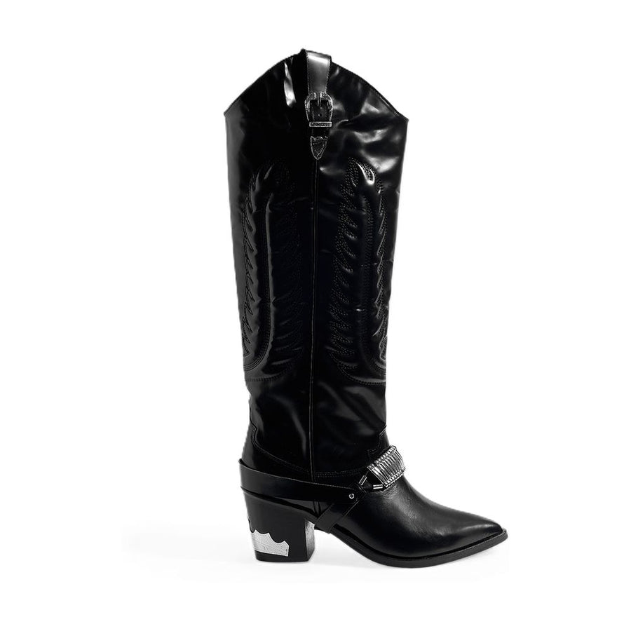 Aj721 Boots - Toga Pulla Leather Black Cowhide Shoes /