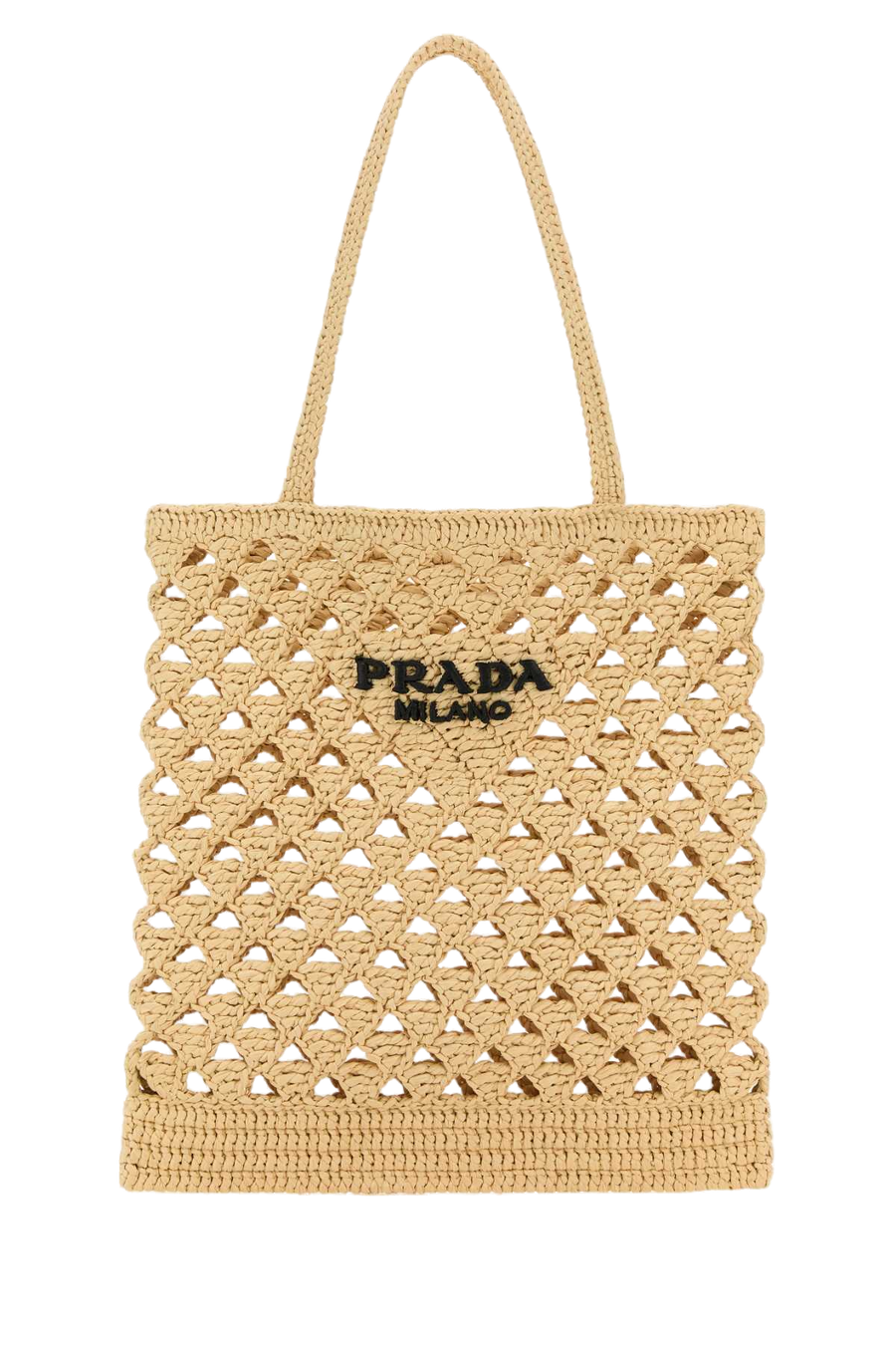 Prada 100% Vitello (calf leather trim) tote bag in beige