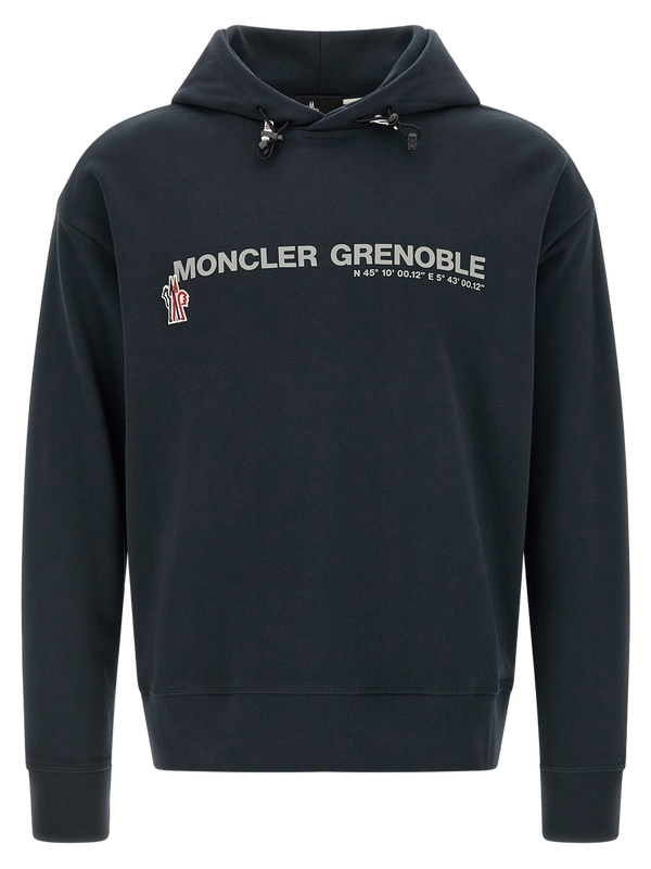 Moncler Grenoble 100% Cotton hoodie in navy