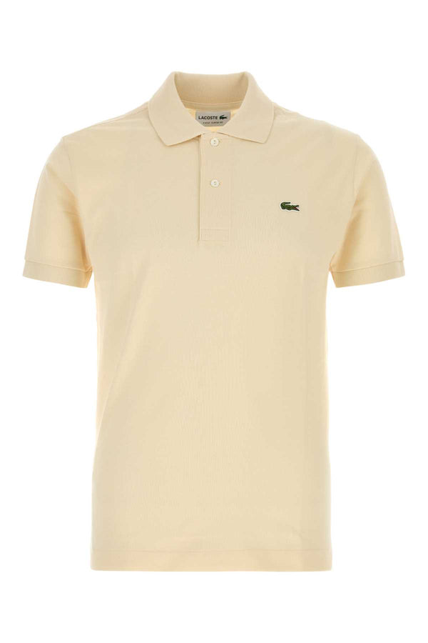 Cream Piquet Polo Shirt Naturel Exterior: Cotton