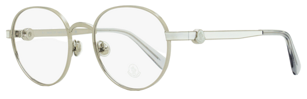 Moncler Round Eyeglasses Ml5179 016 Palladium-Clear 51mm Palladium/clear Metal/plastic(acetate)