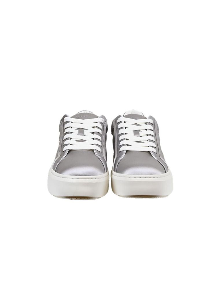 Pinko Textile upper sneaker in silver