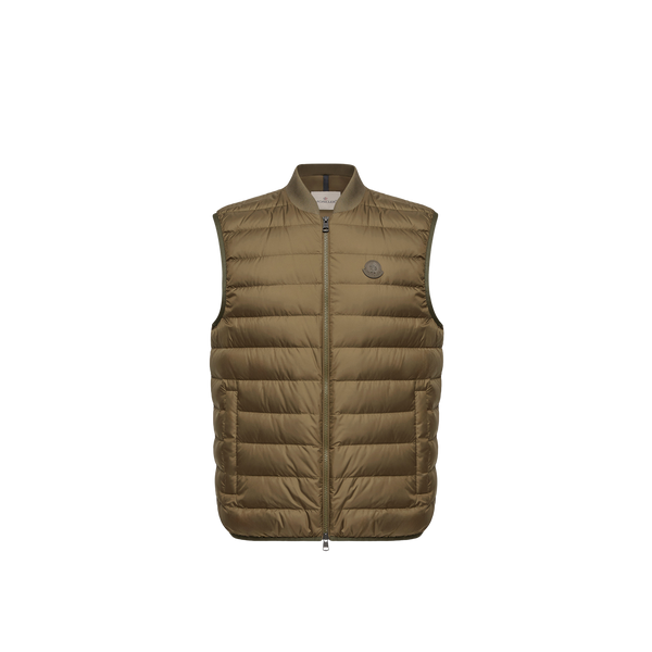 Moncler Nylon down vest in khaki