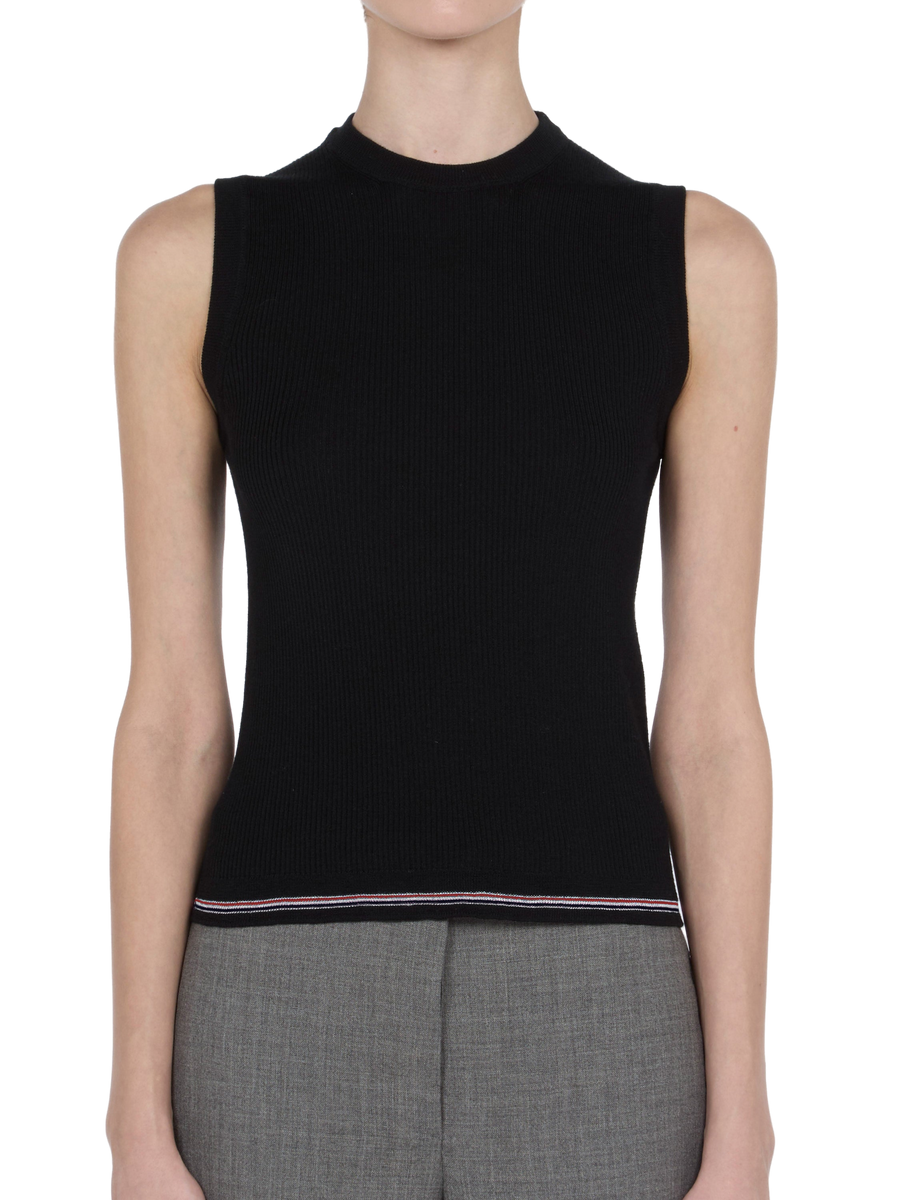 Thom Browne Merino wool tank top in black