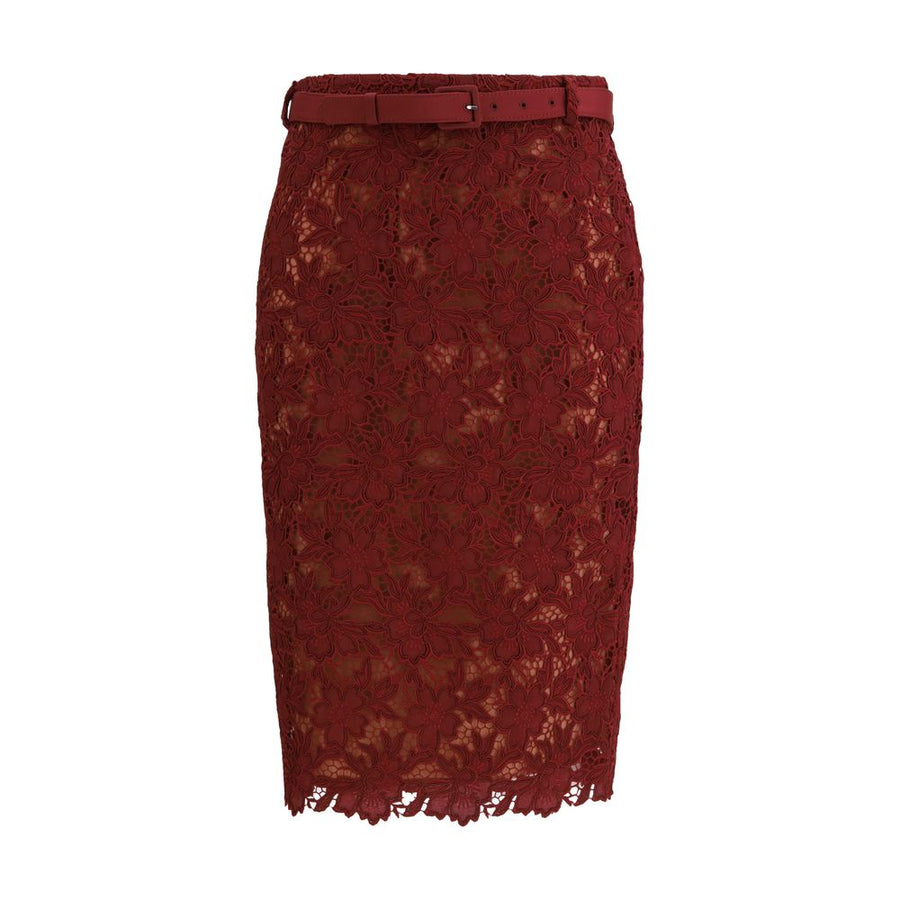 Self-Portrait 100% Polyester skirt in red