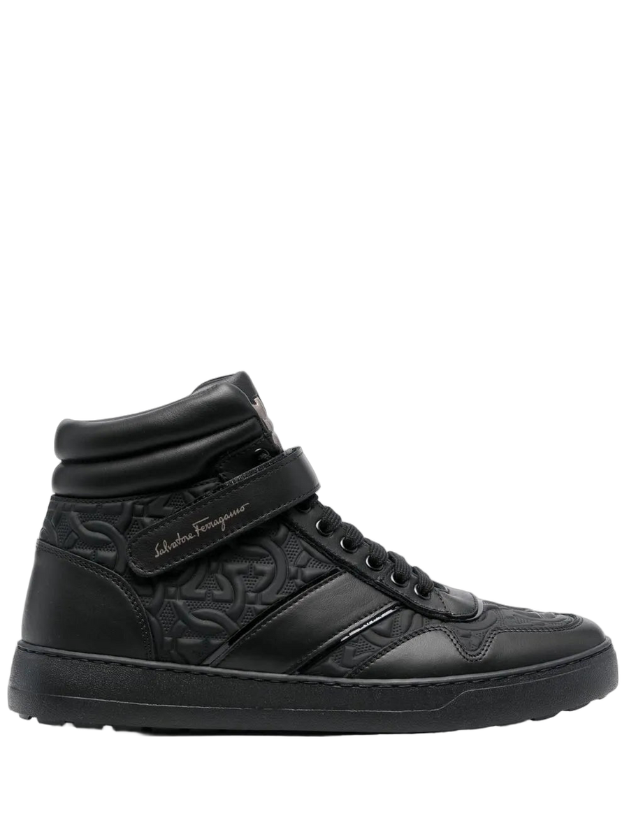 Ferragamo Calf leather sneaker in black