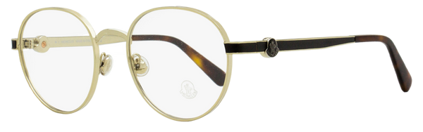 Moncler Round Eyeglasses Ml5179 032 Light Gold-Havana 51mm Gold/havana Metal/plastic(acetate)