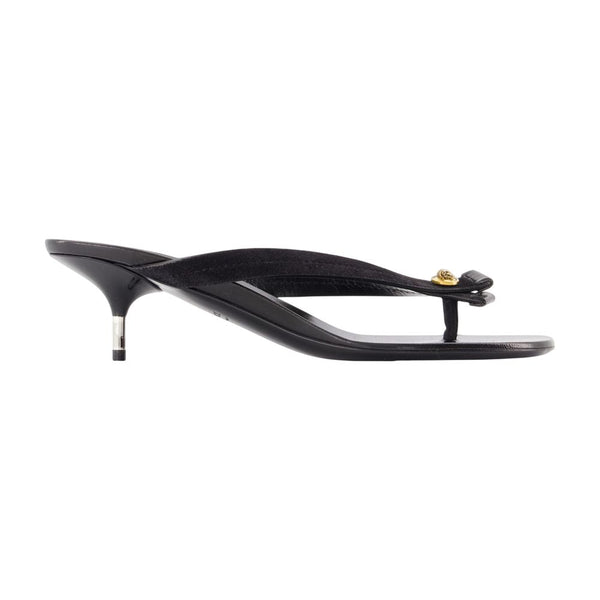 Pumps, Size 50 – Versace Leather Black Goatskin Shoes / Pumps