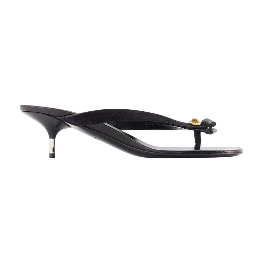 Pumps, Size 50 – Versace Leather Black Goatskin Shoes / Pumps