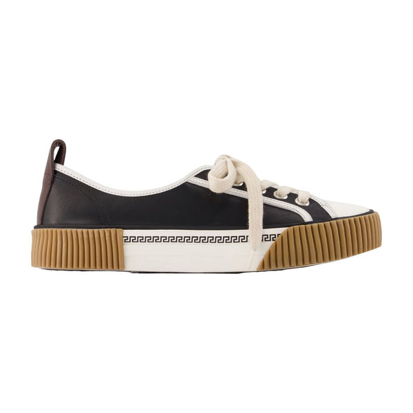 Versace calfskin sneaker in black