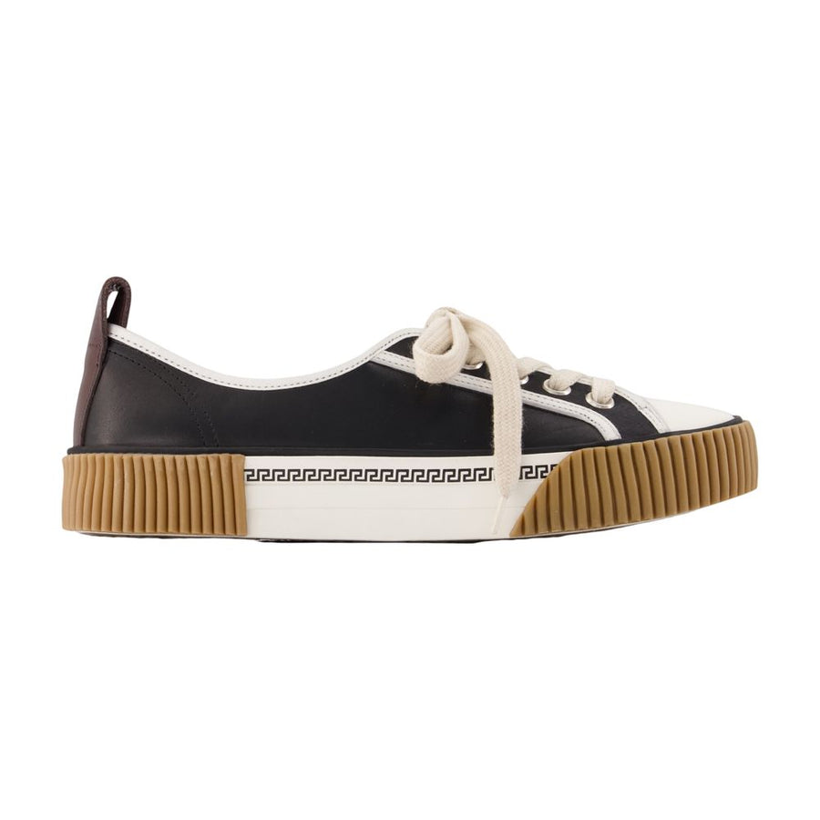 Versace calfskin sneaker in black