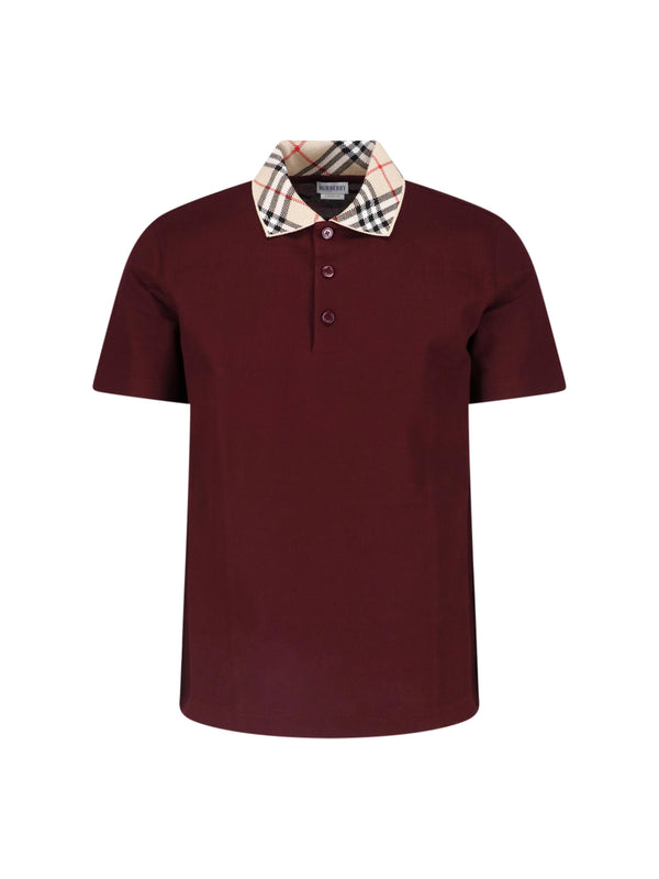 Burberry 100% Cotton polo in burgundy