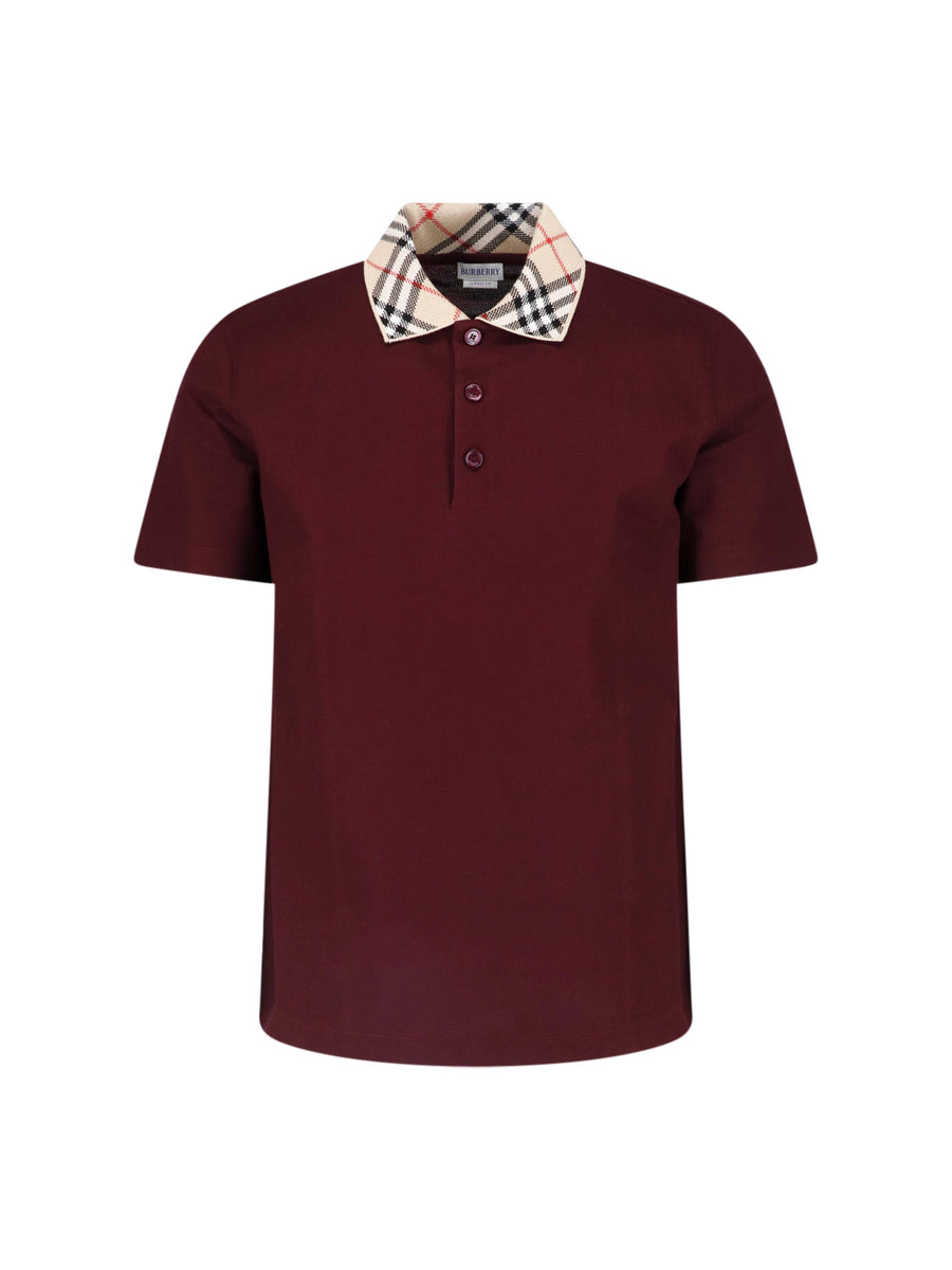 Burberry 100% Cotton polo in burgundy