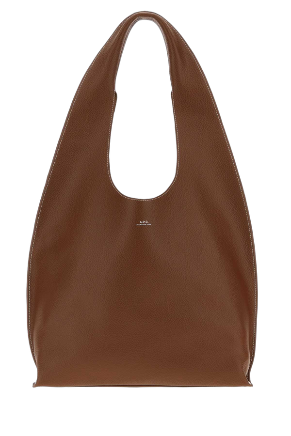 A.P.C. Neige 100% Leather; Finishing: Silver metal shoulder bag in brown