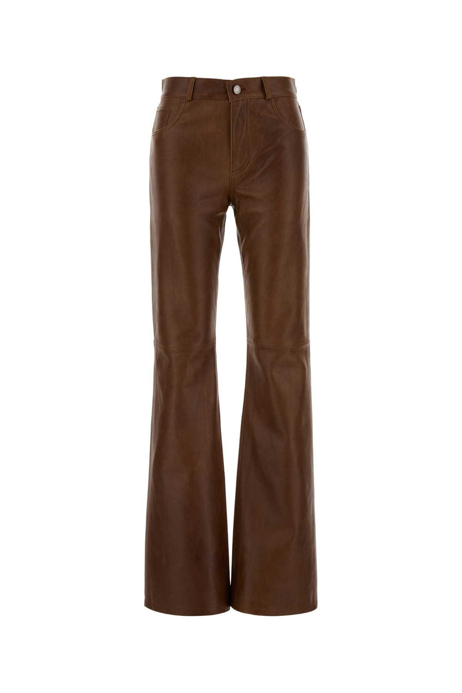 Chocolate Leather Pant Tan Exterior: Lamb Jean