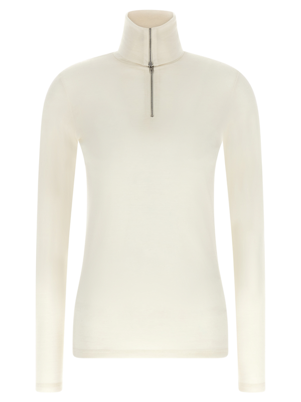 Jil Sander 55% Polyester sweater in white