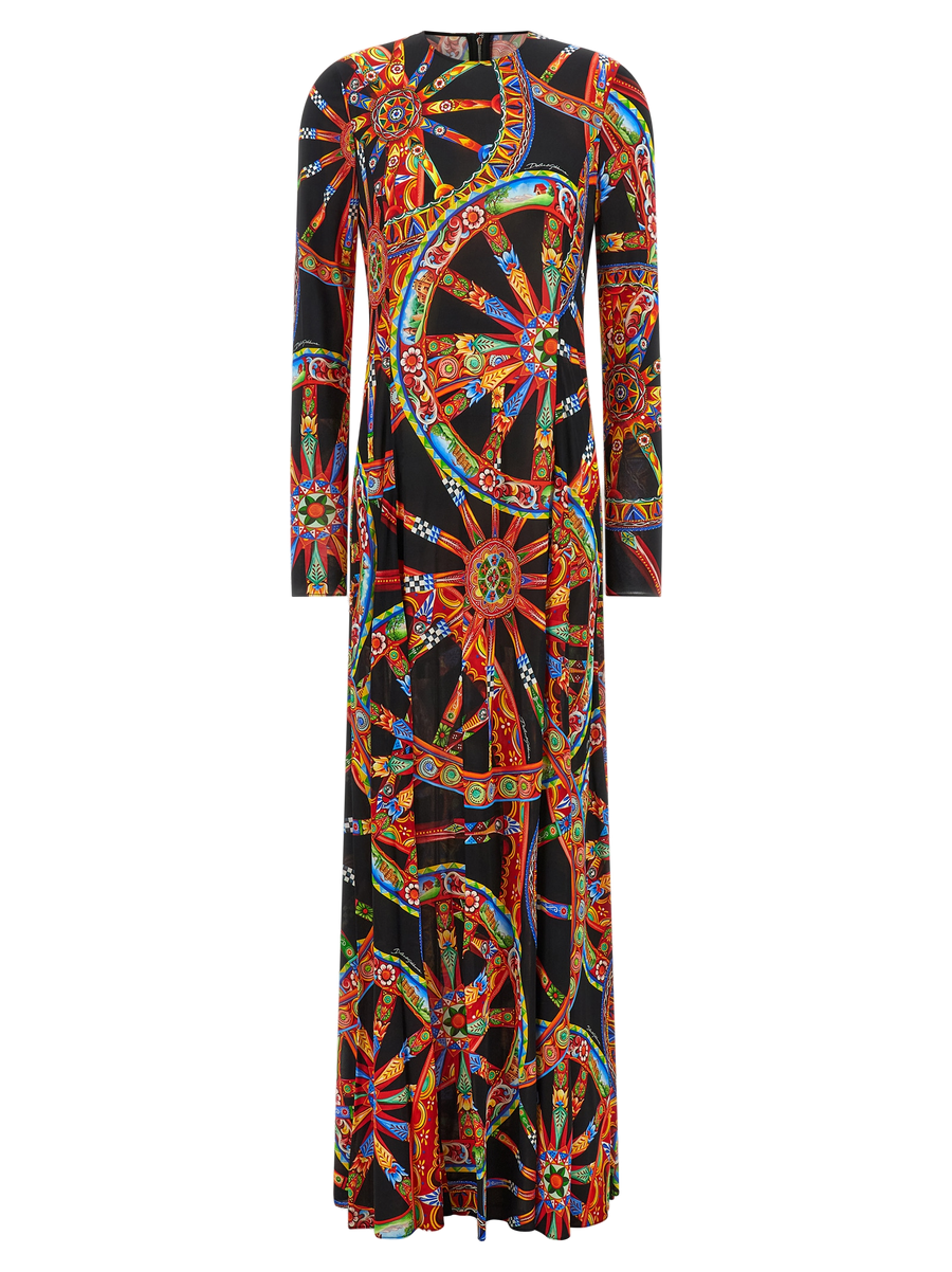 Multicolor Viscose Long Dress