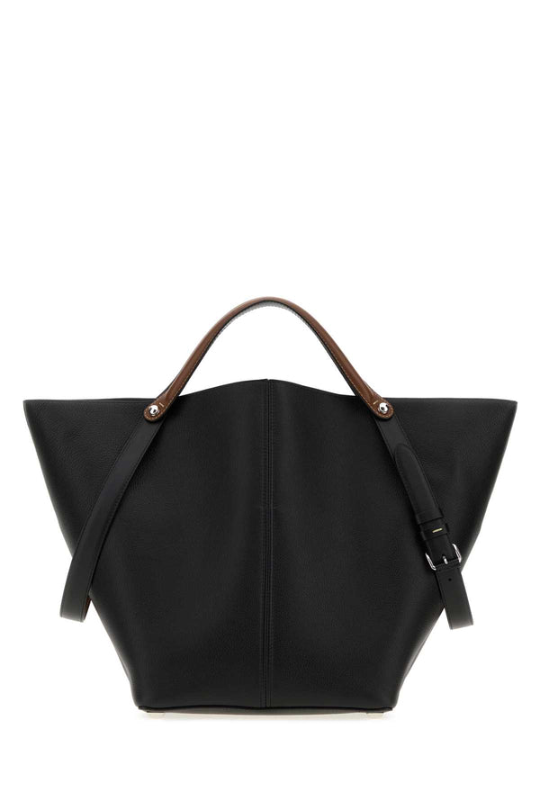 Maison Margiela Exterior: 100% Calf Leather tote bag in black