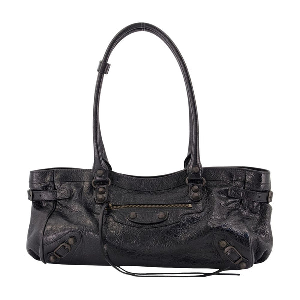 Balenciaga lambskin shoulder bag in black