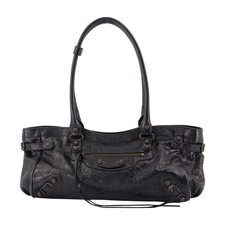 Balenciaga lambskin shoulder bag in black
