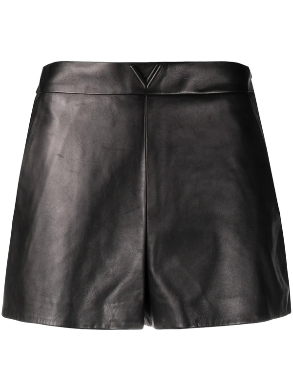 Valentino Lambskin shorts in black