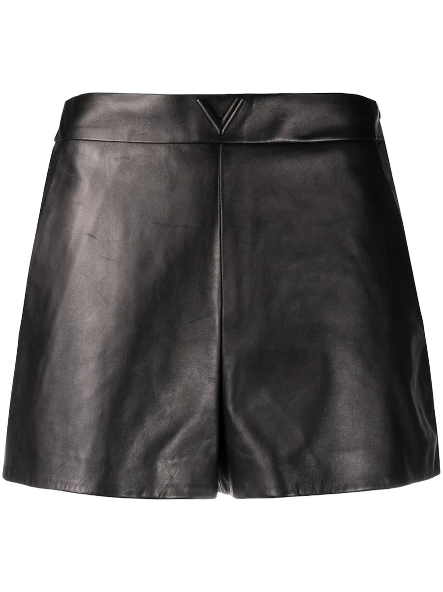 Valentino Lambskin shorts in black