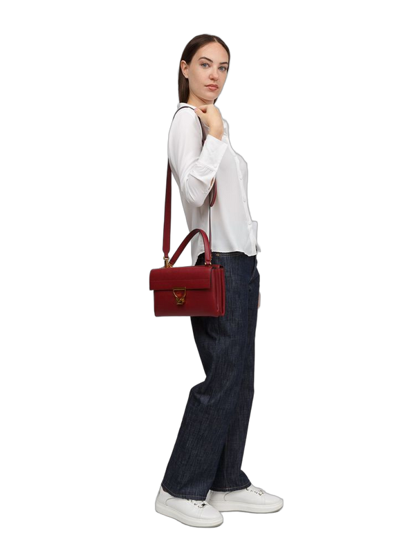 Coccinelle Cow leather exterior; 56% Polyurethane crossbody bag in red