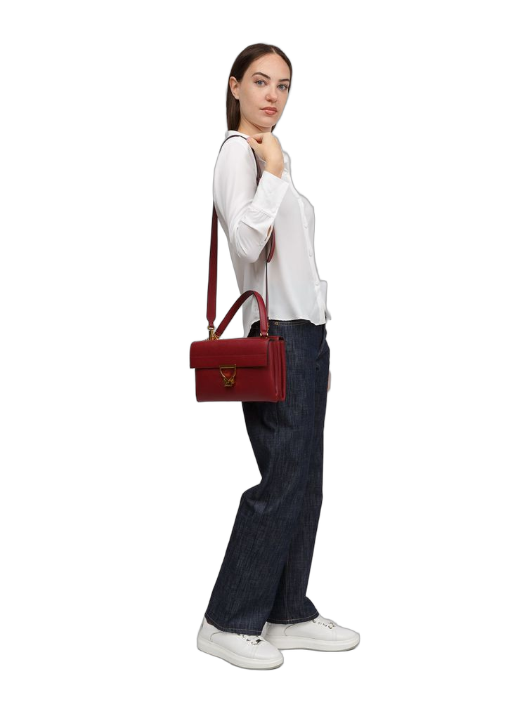 Coccinelle Cow leather exterior; 56% Polyurethane crossbody bag in red