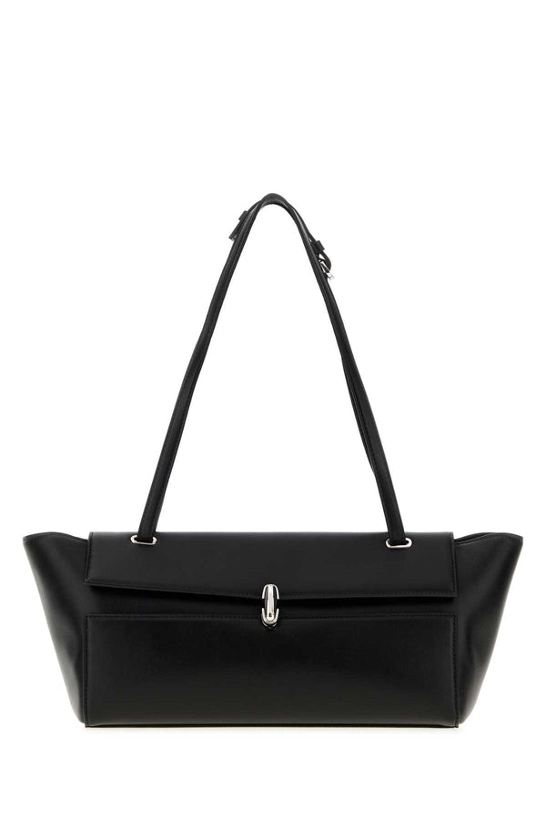 Black Leather Trapeze Shoulder Bag Borse A Mano